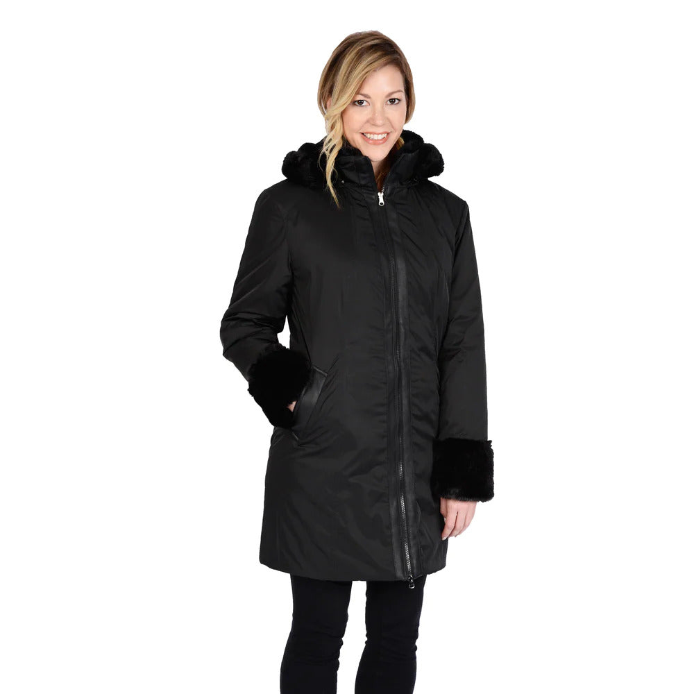 Women's Car Coat with Hood Leather Coats Etc.
