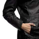 Women's Leather Button Front Stroller Jacket