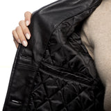 Women's Leather Button Front Stroller Jacket