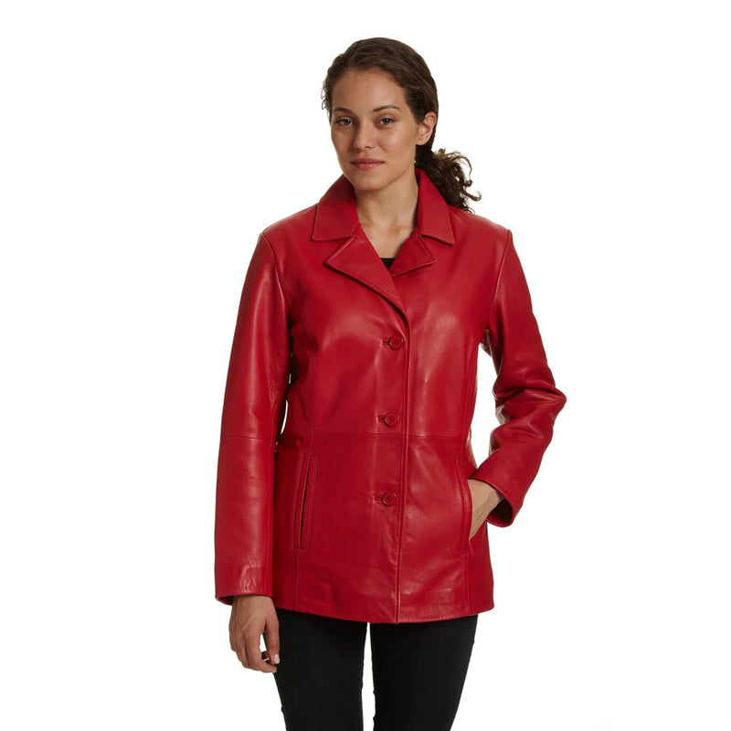 Women's Leather Button Front Stroller Jacket – Leather Coats Etc.