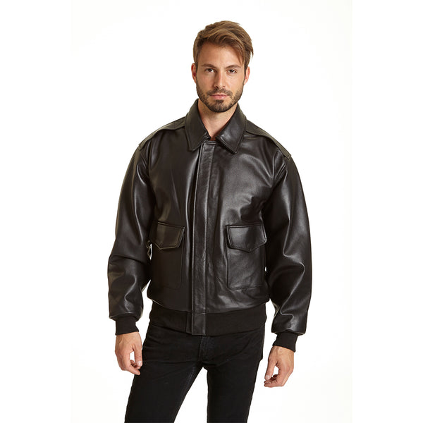 Men's Leather A-2 Bomber Jacket