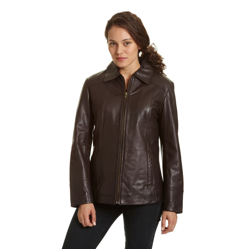 Women's Leather Scuba Jacket