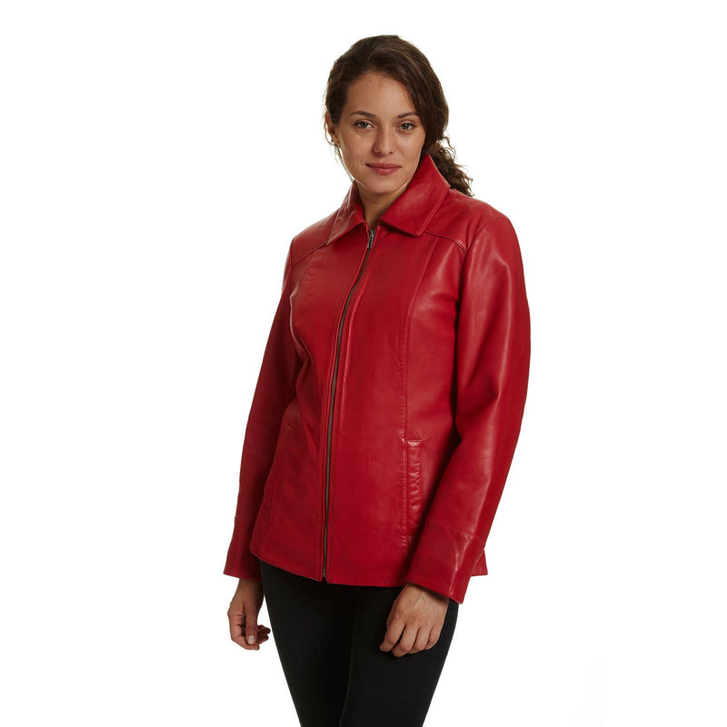 Women's Leather Scuba Jacket