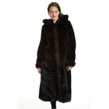 Women's Hooded Full Length Faux-Fur Jacket