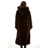 Women's Hooded Full Length Faux-Fur Jacket