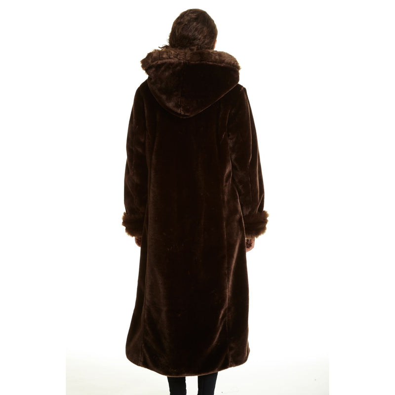 Excelled faux fur clearance coat