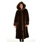 Women's Hooded Full Length Faux-Fur Jacket