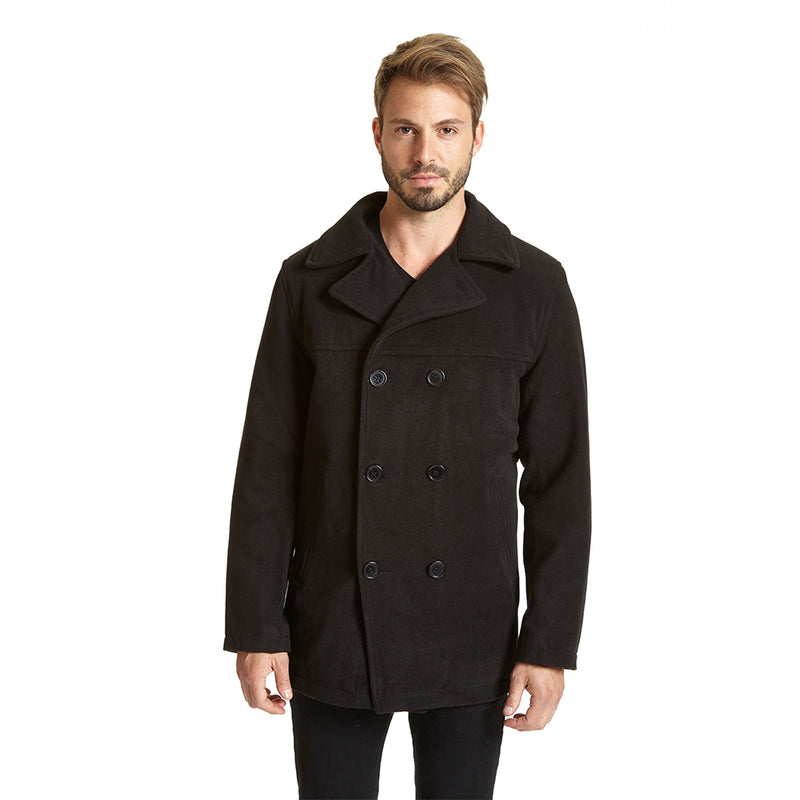 Men's Faux Wool Double Breasted Peacoat